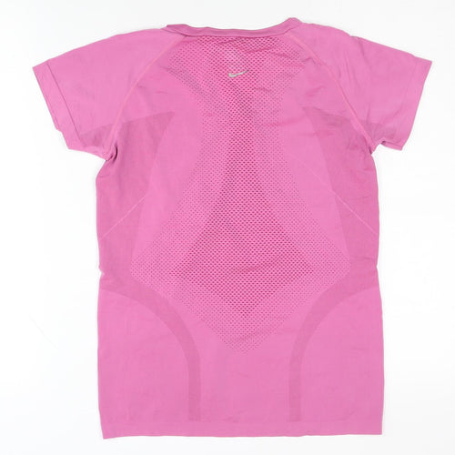 Nike Women's Pink V-Neck Active T-Shirt L