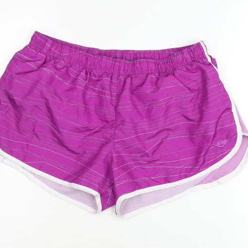PONY Women's Purple Athletic Shorts L Striped
