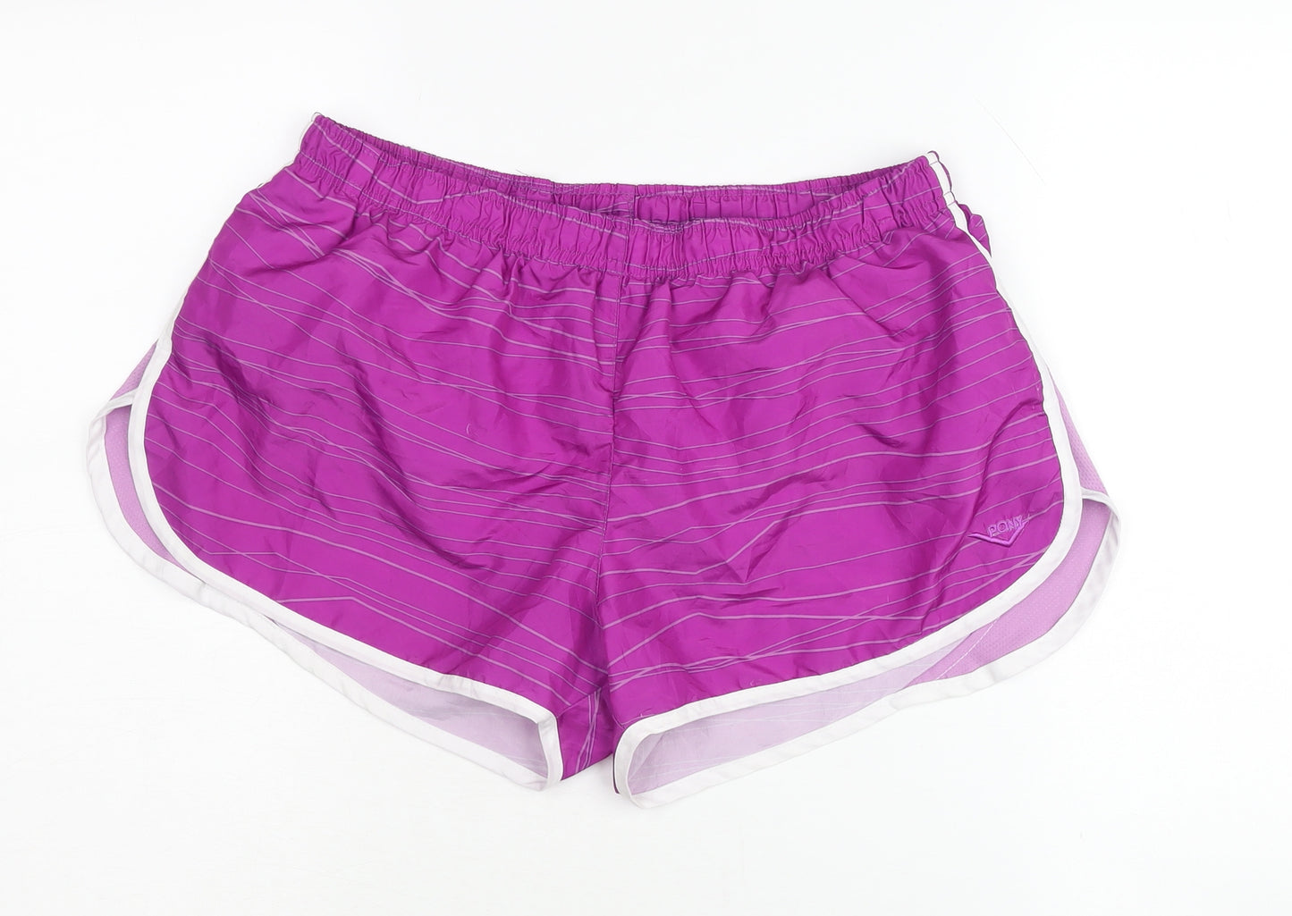 PONY Women's Purple Athletic Shorts L Striped