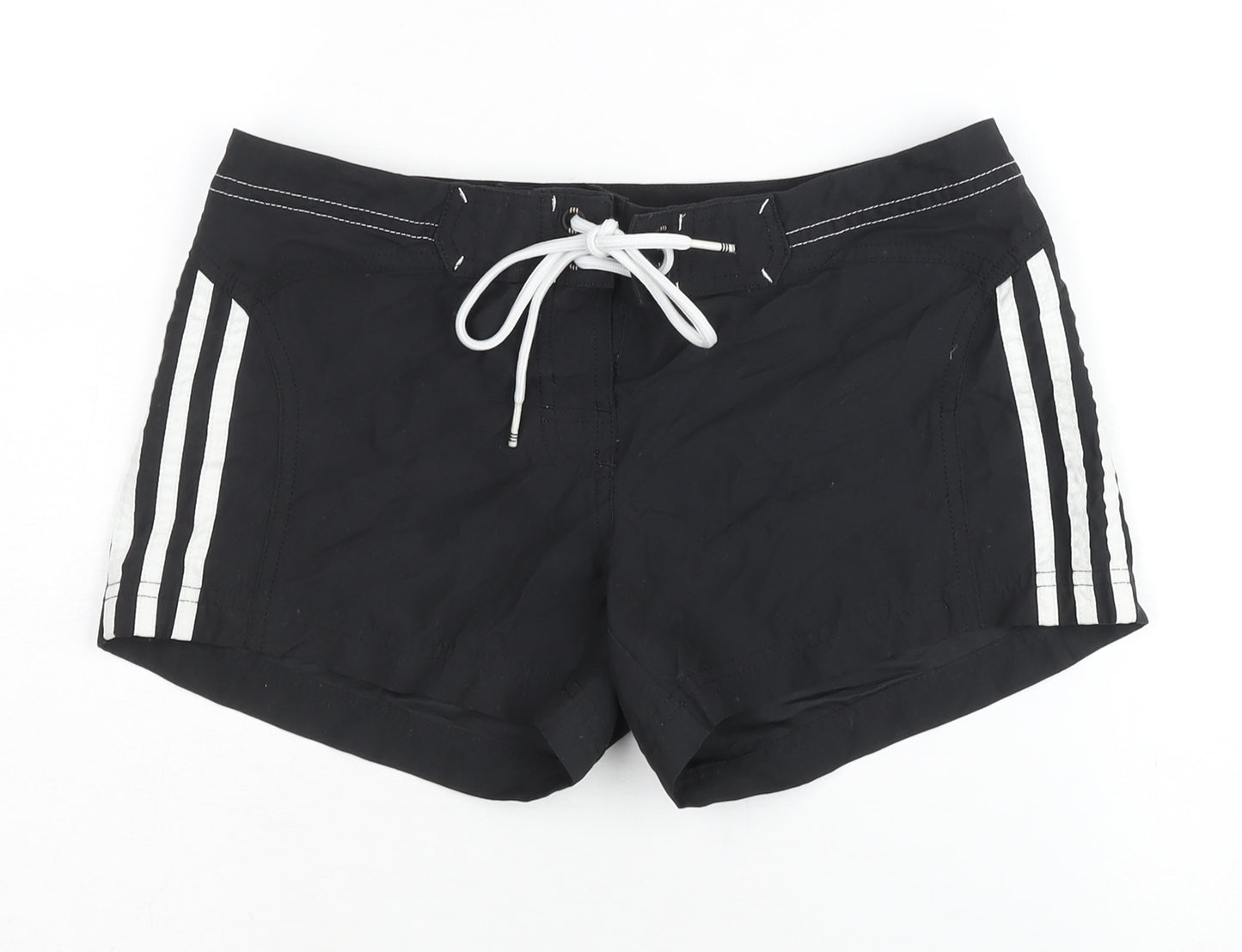 Adidas Women's Black Athletic Shorts S, Drawstring, Polyester