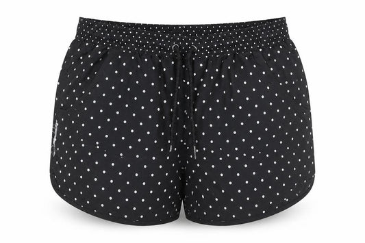 Front view of Gina Benotti Women's Black Polka Dot Athletic Shorts, size 16