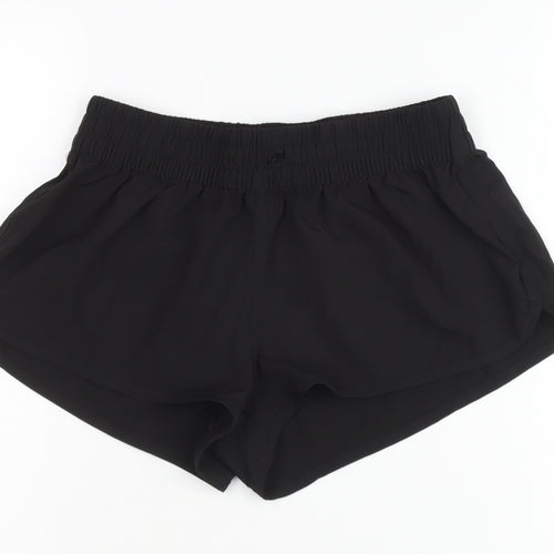 Women's Black Athletic Shorts, Size 6, Elastic Waist