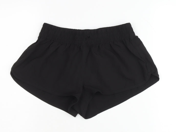 Women's Black Athletic Shorts, Size 6, Elastic Waist