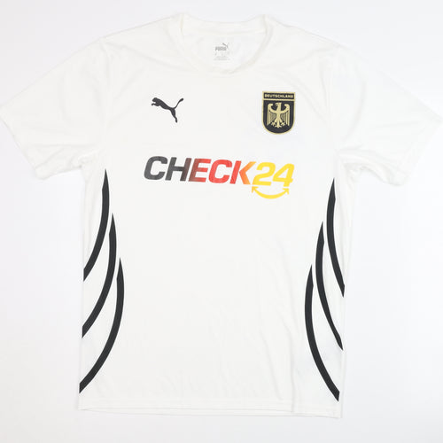 Puma Adult White Football Shirt Medium - Excellent Condition