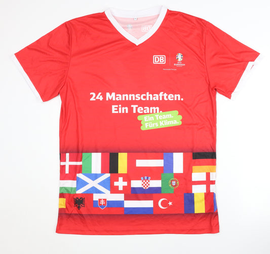 DB Men's Red XL Euro 2024 Home Football Shirt