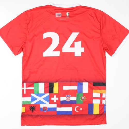 DB Men's Red XL Euro 2024 Home Football Shirt