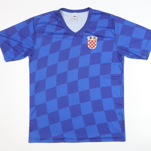 XS Blue Croatian Checkerboard Football Shirt, Hexter 2