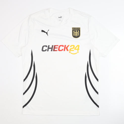 Puma Deutschland Home Shirt L, White, Adults, Short Sleeves