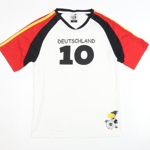 Germany Home Shirt 10 White Short Sleeves Kids 14-15 Years