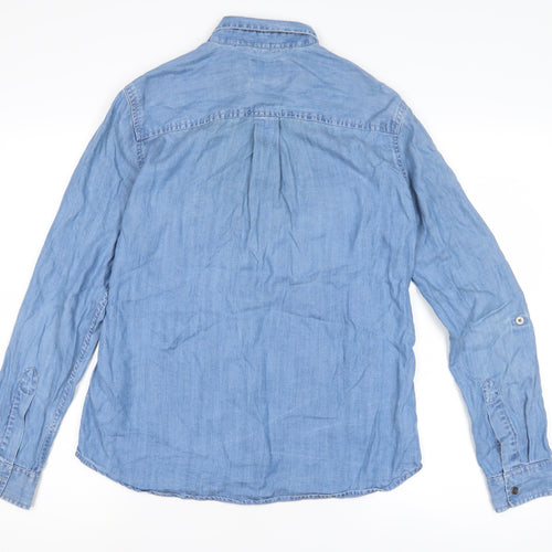 Superdry Women’s Blue XS Button-Up Chambray Shirt