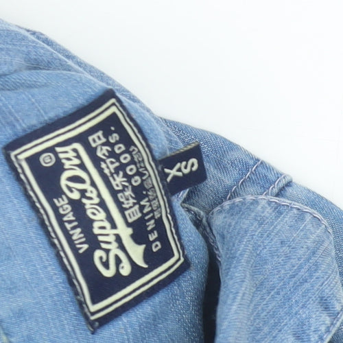 Superdry Women’s Blue XS Button-Up Chambray Shirt