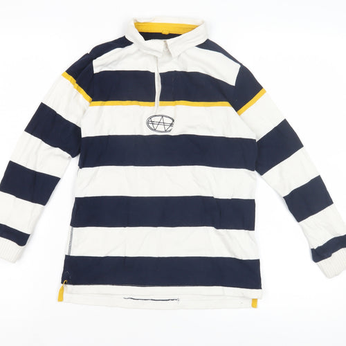 Marks and Spencer Boys Striped Long Sleeve Rugby Shirt 10 Years
