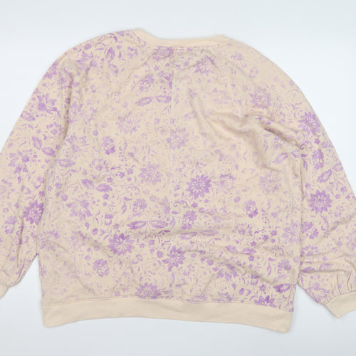 Marks and Spencer Women's Floral Beige Sweatshirt Size 18