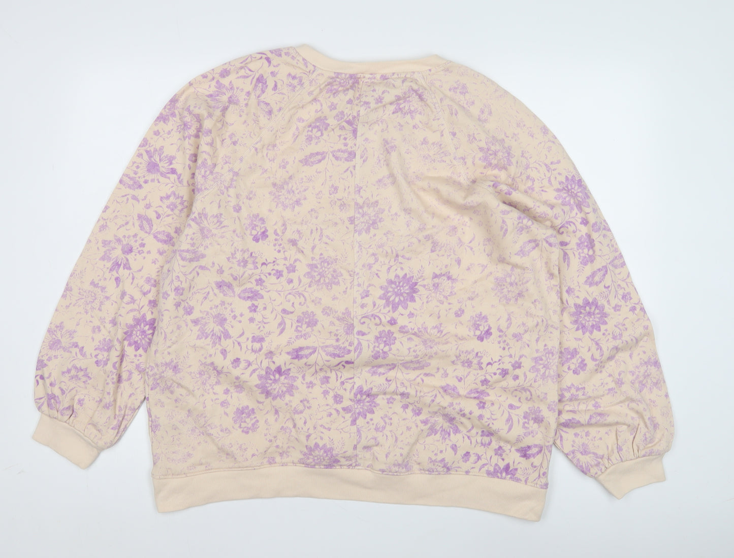 Marks and Spencer Women's Floral Beige Sweatshirt Size 18