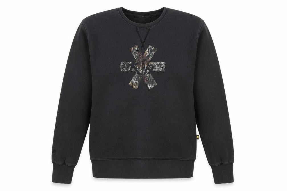 Front view of Osaka Records unisex black pullover sweatshirt s