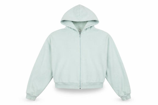 Front view of NLY Trend Women's Green Full Zip Hoodie - M
