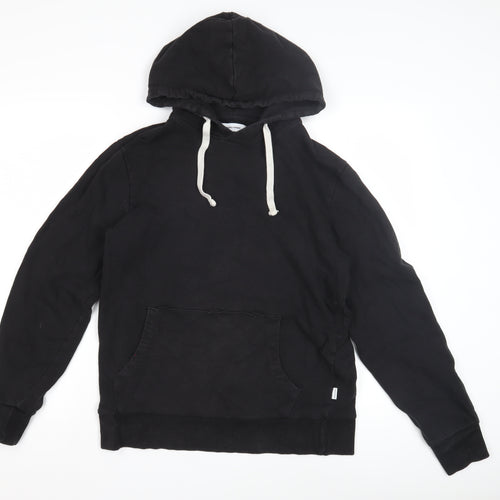 Jack & Jones Men's Black Pullover Hoodie, L, Cotton