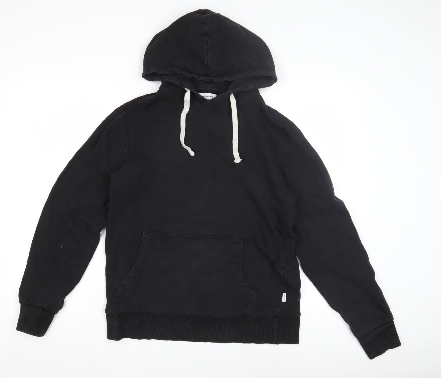 Jack & Jones Men's Black Pullover Hoodie, L, Cotton