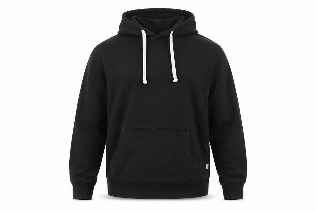 Front view of Jack & Jones Men's Black Pullover Hoodie, L, Cotton