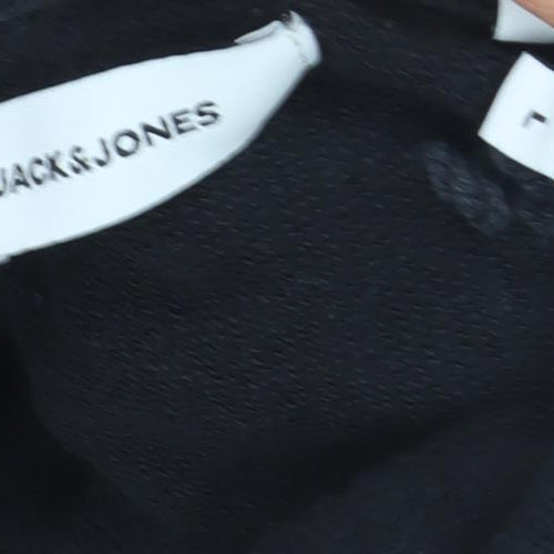 Jack & Jones Men's Black Pullover Hoodie, L, Cotton