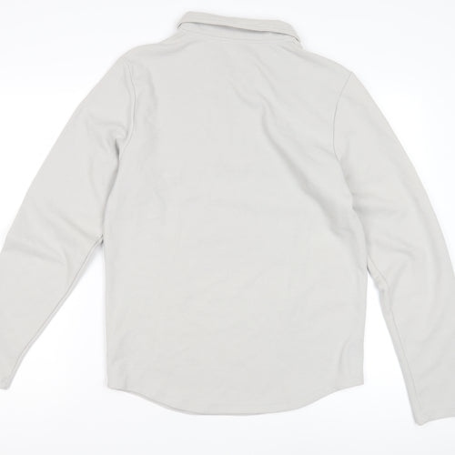 HISCOLUMN Ivory Men's M Hoodie Collared 1/4 Zip Knit
