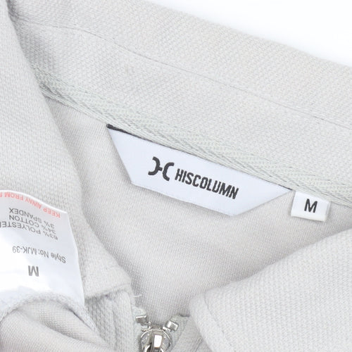 HISCOLUMN Ivory Men's M Hoodie Collared 1/4 Zip Knit