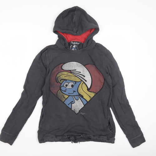 Trafaluc Women's Black Cartoon Pullover Hoodie, M