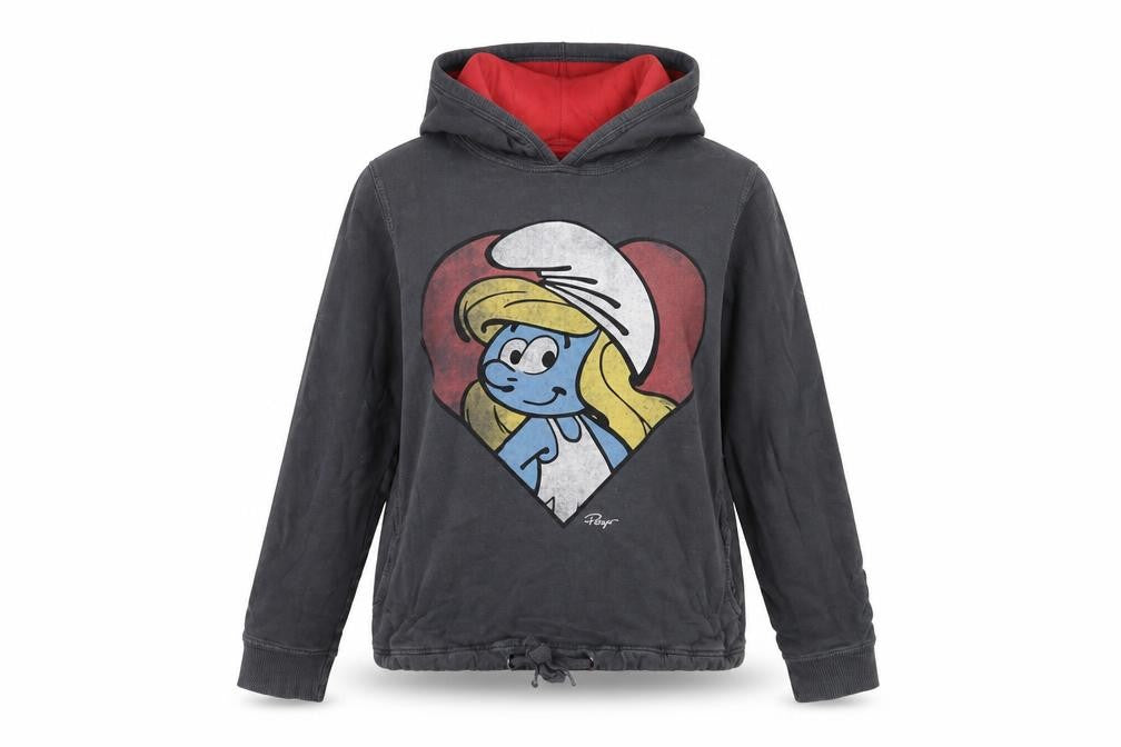 Front view of Trafaluc Women's Black Cartoon Pullover Hoodie, M
