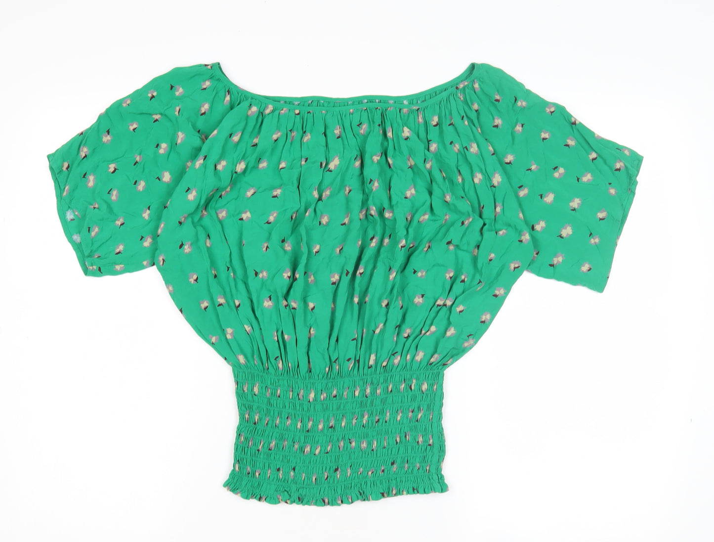 Warehouse Women's Green Floral Tunic Blouse Size 10