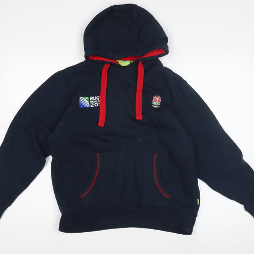 Rugby Originals Boys Blue Pullover Hoodie - Large, Embroidered Casual