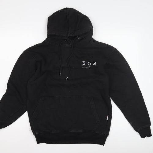 304 Unisex Black Hoodie XS Casual Pullover