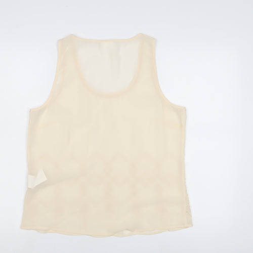 VILA Women's Beige Sleeveless Tank Top L