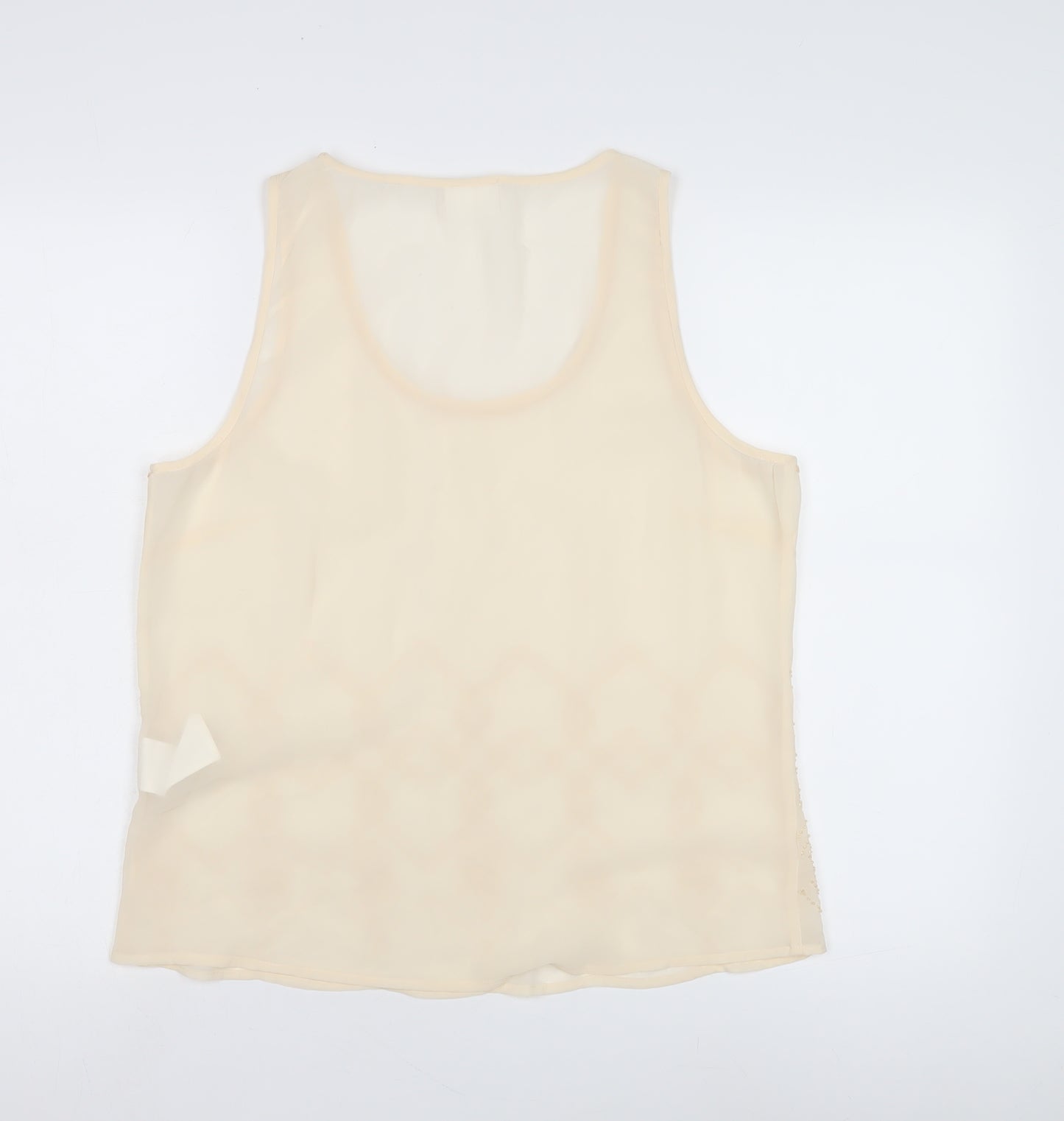 VILA Women's Beige Sleeveless Tank Top L