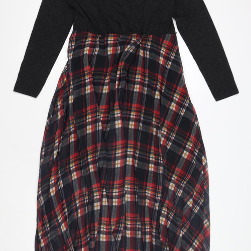 French Connection Women's Plaid Long Wrap Dress Size 12
