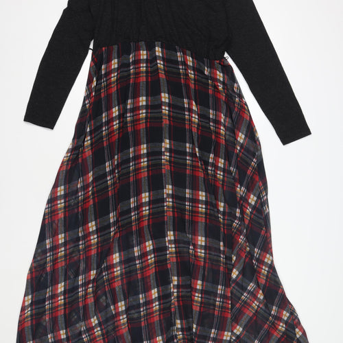 French Connection Women's Plaid Long Wrap Dress Size 12