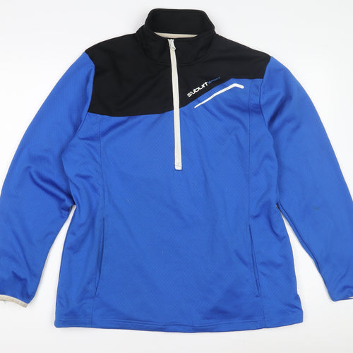 Stuburt Men's Blue 1/4 Zip Thermal Sweatshirt Medium