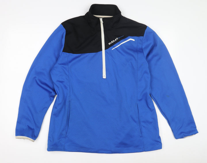 Stuburt Men's Blue 1/4 Zip Thermal Sweatshirt Medium