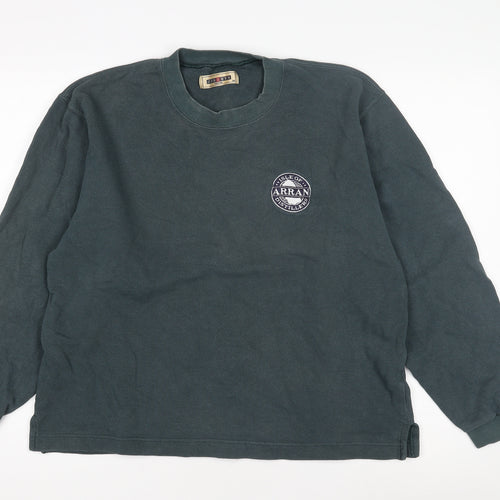 Jerzees Men's Blue Crew Neck Logo Sweatshirt, Size M