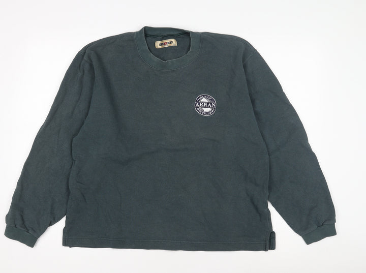 Jerzees Men's Blue Crew Neck Logo Sweatshirt, Size M