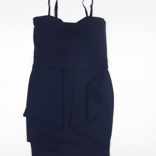 Quiz Women's Blue Bodycon Mini Dress Size 12