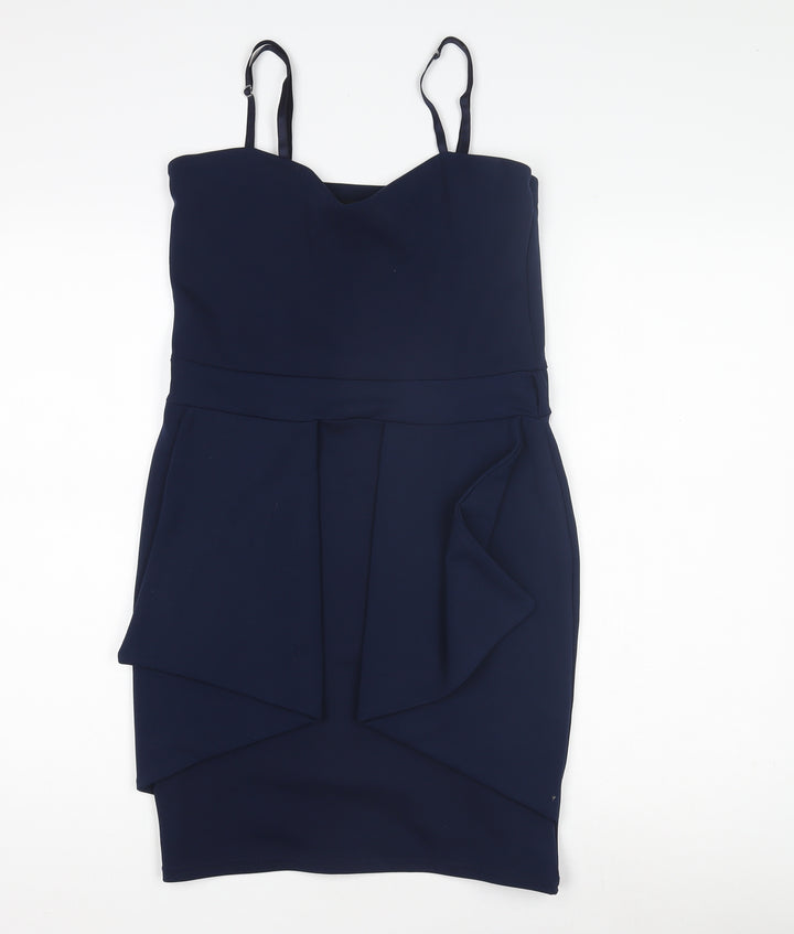 Quiz Women's Blue Bodycon Mini Dress Size 12