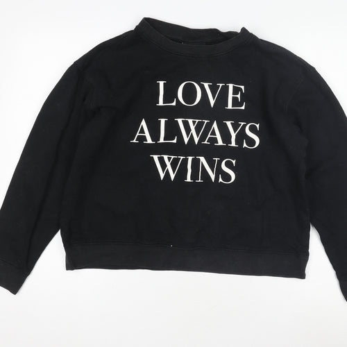 Monki Women's Black Pullover Sweatshirt - M