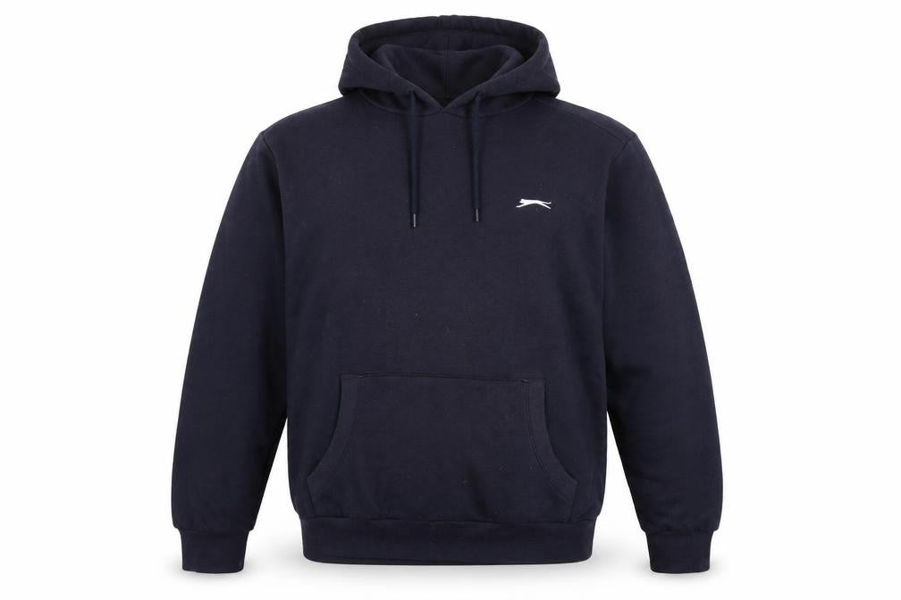 Front view of Slazenger Men’s Black Fleece Hoodie - L, Regular Fit
