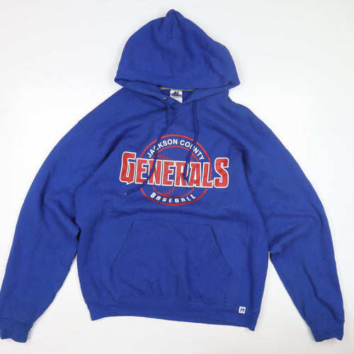 Russell Athletic Men's Blue Pullover Hoodie L