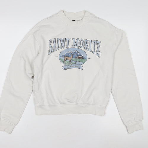 H&M Women's White Pullover Sweatshirt XS