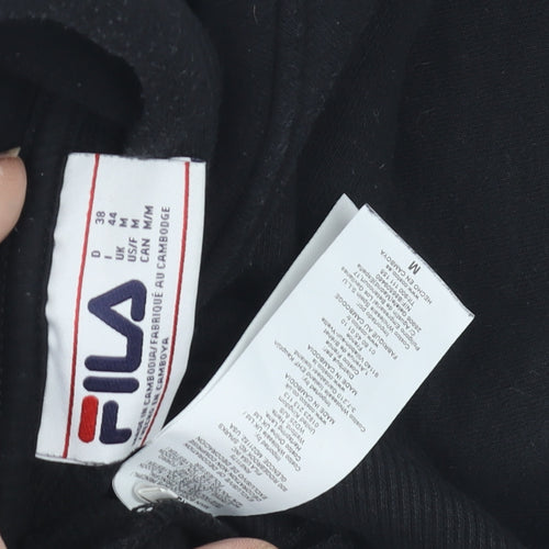 FILA Men's Black Pullover Hoodie M - Hooded with Pockets