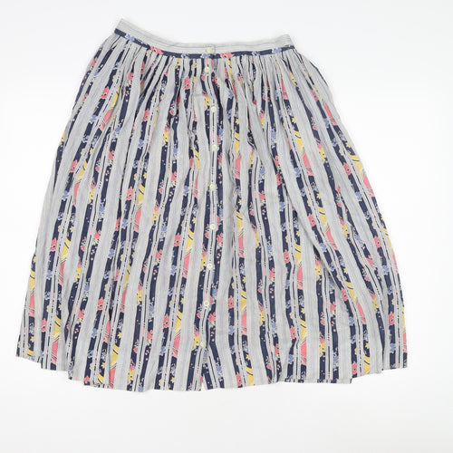 Jaeger Women's Multicoloured Pleated Midi Skirt, Size 14