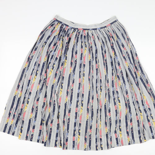 Jaeger Women's Multicoloured Pleated Midi Skirt, Size 14