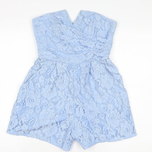 Coast Women's Blue Lace Playsuit Size 10 - Party/Cocktail