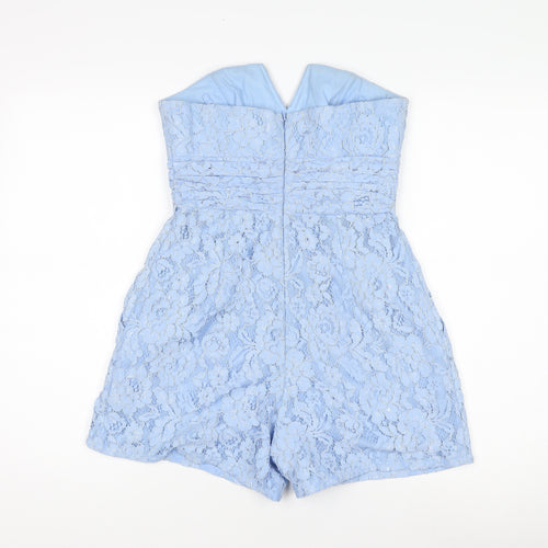 Coast Women's Blue Lace Playsuit Size 10 - Party/Cocktail